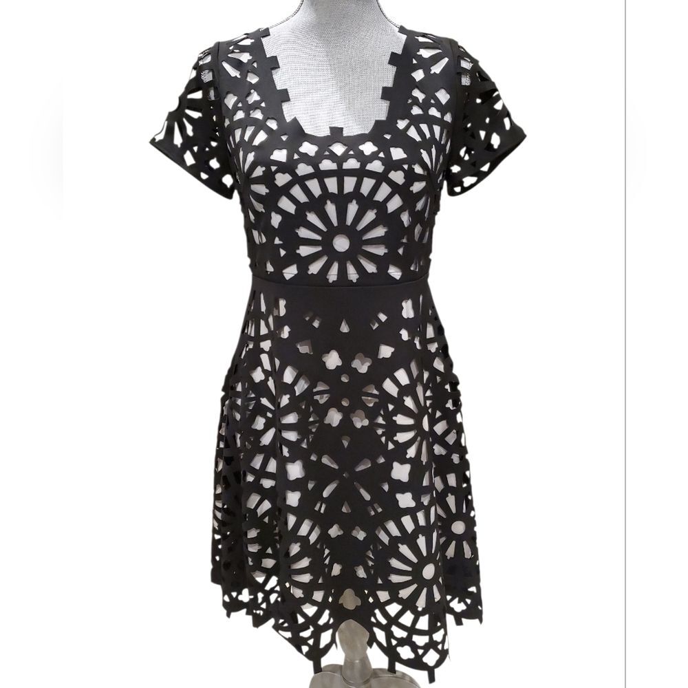 Gracia Cutout Black Fit and Flare Dress Size M Medium